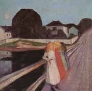 Edvard Munch Four Girl on the bridge painting